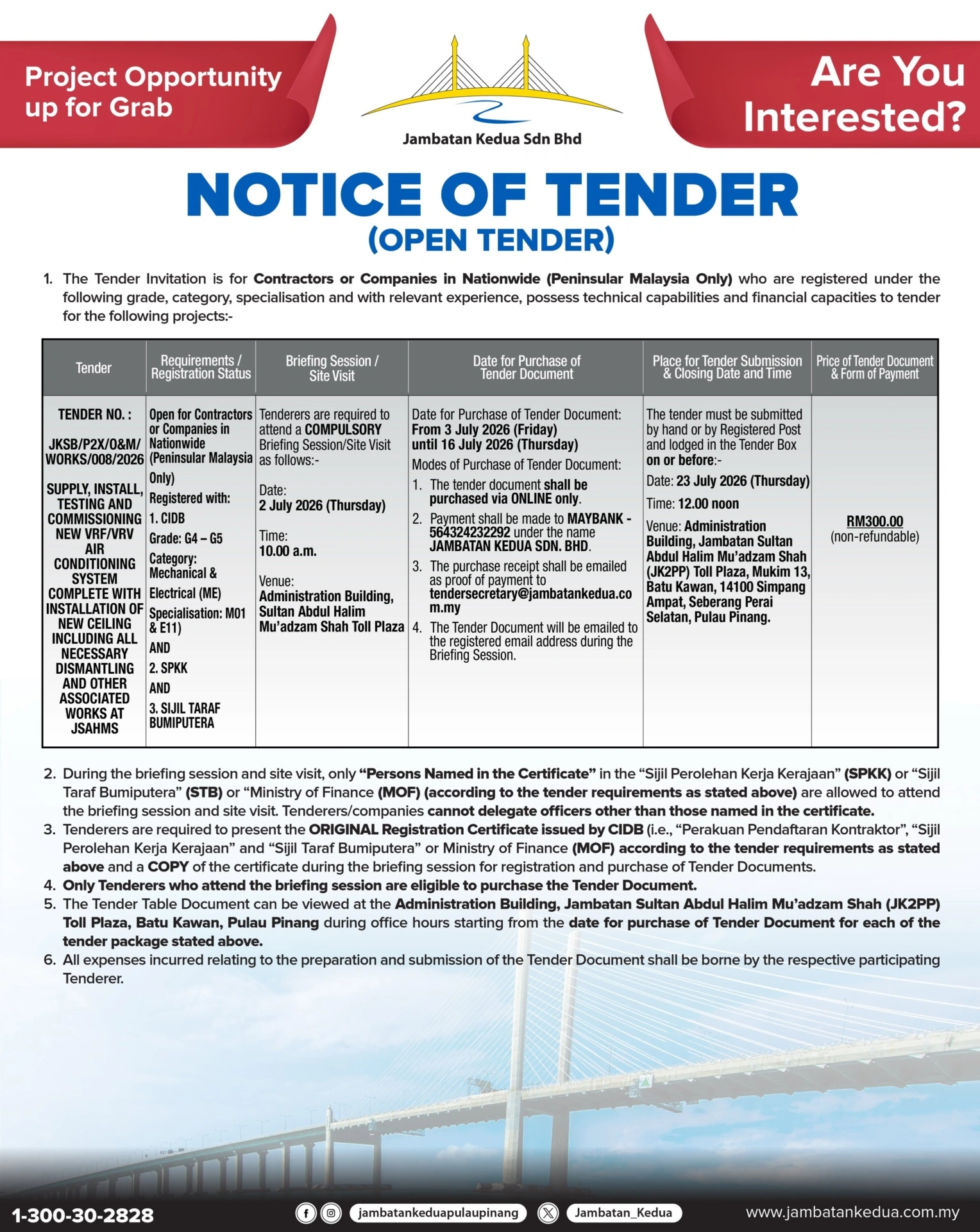 notice of tender 26 jun (2)