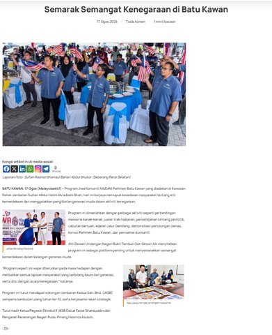 Semarak Semangat Kenegaraan di Batu Kawan