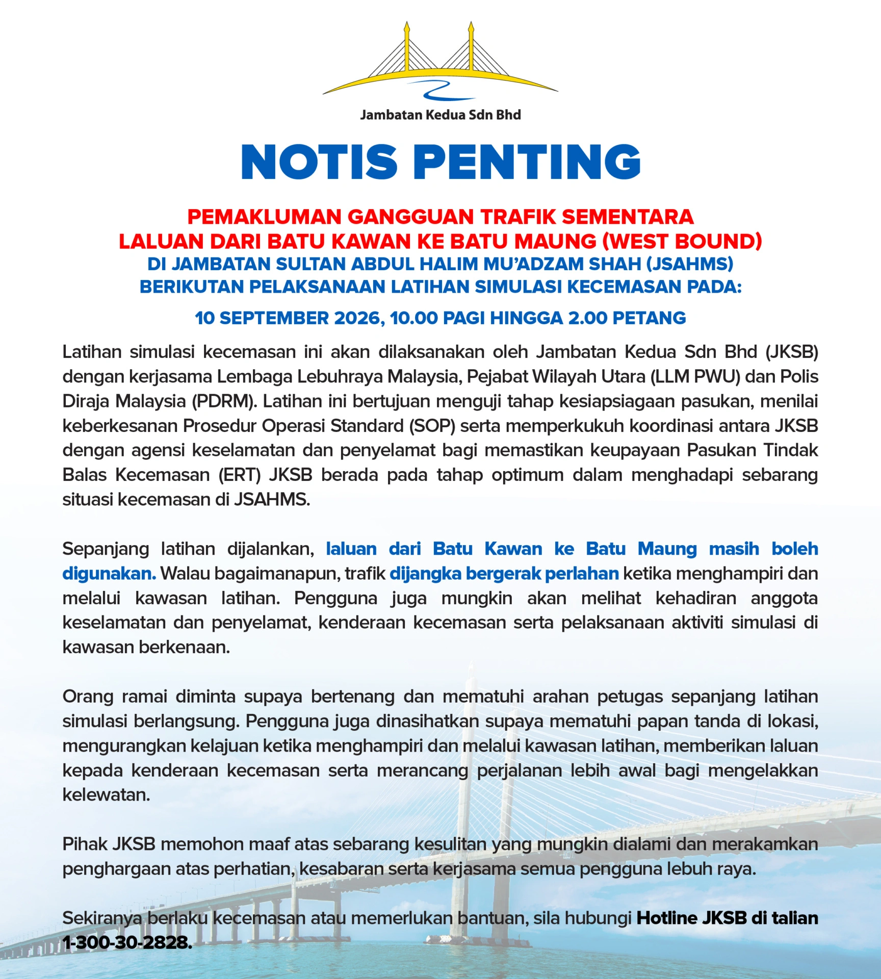 penutupan sementara drill 2026 4 01